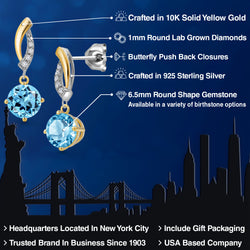 Earrings in 925 Sterling Silver and 10K Yellow Gold