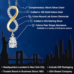 Pendant in 925 Sterling Silver and 10K Yellow Gold