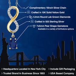 Pendant in 925 Sterling Silver and 10K Yellow Gold