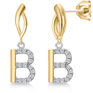 Earrings in 925 Sterling Silver and 10K Yellow Gold