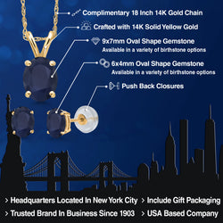 Pendant Earrings Set in 14K Yellow Gold