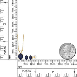 Pendant Earrings Set in 14K Yellow Gold