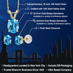 Pendant Earrings Set in 14K Yellow Gold