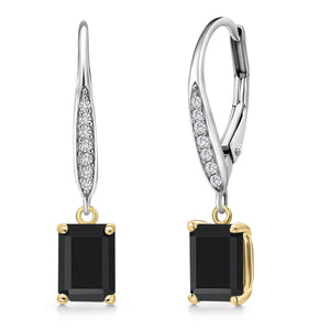 Earrings in 925 Sterling Silver and 10K Yellow Gold