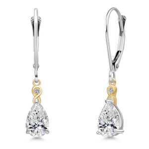 DEF and E - F_Earrings in 925 Sterling Silver and 10K Yellow Gold