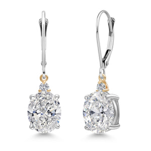 Earrings in 925 Sterling Silver and 10K Yellow Gold