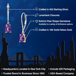Earrings in 925 Sterling Silver and 10K Yellow Gold