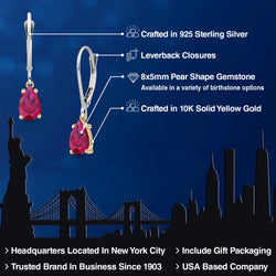 Earrings in 925 Sterling Silver and 10K Yellow Gold