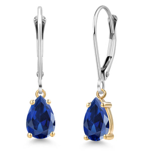 Earrings in 925 Sterling Silver and 10K Yellow Gold