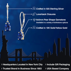 Earrings in 925 Sterling Silver and 10K Yellow Gold