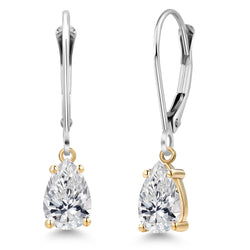 Earrings in 925 Sterling Silver and 10K Yellow Gold