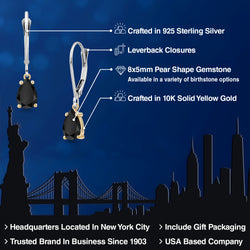 Earrings in 925 Sterling Silver and 10K Yellow Gold