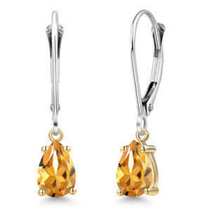 Earrings in 925 Sterling Silver and 10K Yellow Gold