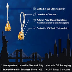 Earrings in 925 Sterling Silver and 10K Yellow Gold