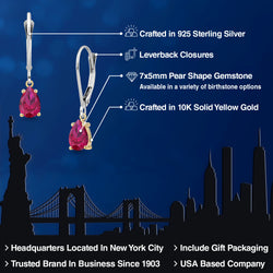 Earrings in 925 Sterling Silver and 10K Yellow Gold
