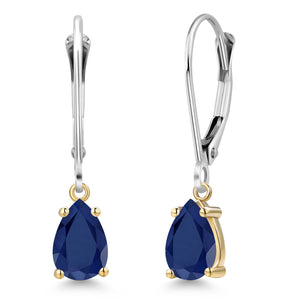 Earrings in 925 Sterling Silver and 10K Yellow Gold