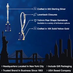 Earrings in 925 Sterling Silver and 10K Yellow Gold