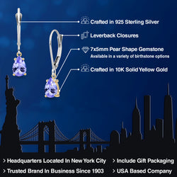 Earrings in 925 Sterling Silver and 10K Yellow Gold