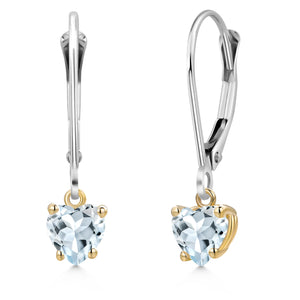 Earrings in 925 Sterling Silver and 10K Yellow Gold