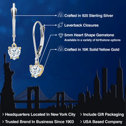 Earrings in 925 Sterling Silver and 10K Yellow Gold