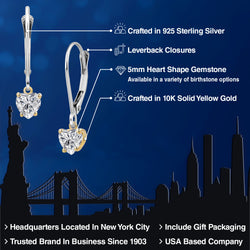 Earrings in 925 Sterling Silver and 10K Yellow Gold