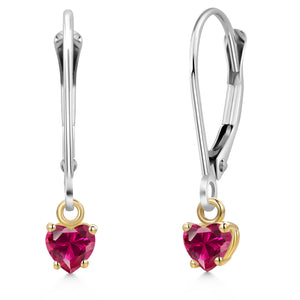 Earrings in 925 Sterling Silver and 10K Yellow Gold