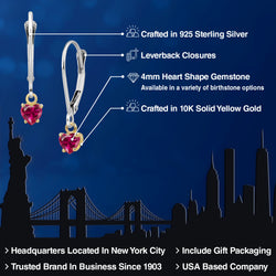 Earrings in 925 Sterling Silver and 10K Yellow Gold