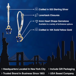 Earrings in 925 Sterling Silver and 10K Yellow Gold