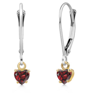 Earrings in 925 Sterling Silver and 10K Yellow Gold