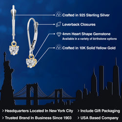 Earrings in 925 Sterling Silver and 10K Yellow Gold