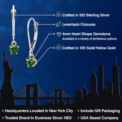 Earrings in 925 Sterling Silver and 10K Yellow Gold