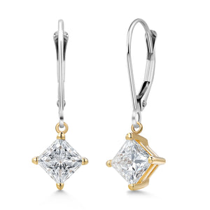 Earrings in 925 Sterling Silver and 10K Yellow Gold