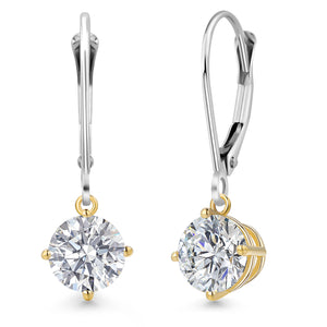Earrings in 925 Sterling Silver and 10K Yellow Gold