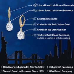 Earrings in 925 Sterling Silver and 10K Yellow Gold