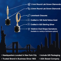 Earrings in 925 Sterling Silver and 10K Yellow Gold