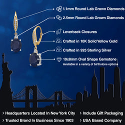 Earrings in 925 Sterling Silver and 10K Yellow Gold