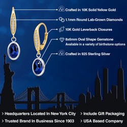 Earrings in 925 Sterling Silver and 10K Yellow Gold