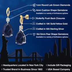 Earrings in 925 Sterling Silver and 10K Yellow Gold