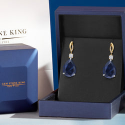 Earrings in 925 Sterling Silver and 10K Yellow Gold