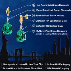 Earrings in 925 Sterling Silver and 10K Yellow Gold