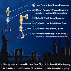 Earrings in 925 Sterling Silver and 10K Yellow Gold