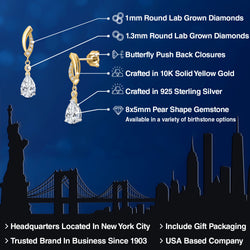 Earrings in 925 Sterling Silver and 10K Yellow Gold