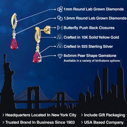 Earrings in 925 Sterling Silver and 10K Yellow Gold