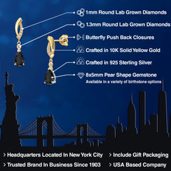Earrings in 925 Sterling Silver and 10K Yellow Gold