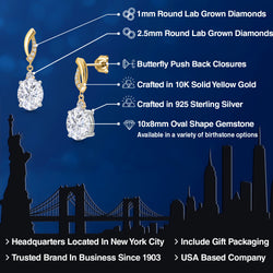Earrings in 925 Sterling Silver and 10K Yellow Gold