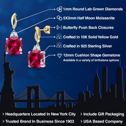 Earrings in 925 Sterling Silver and 10K Yellow Gold
