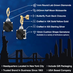 Earrings in 925 Sterling Silver and 10K Yellow Gold