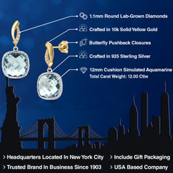 Earrings in 925 Sterling Silver and 10K Yellow Gold