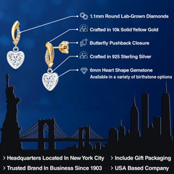 Earrings in 925 Sterling Silver and 10K Yellow Gold