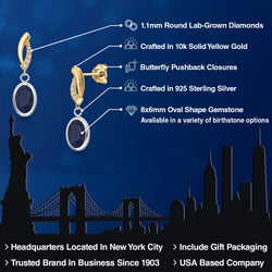 Earrings in 925 Sterling Silver and 10K Yellow Gold